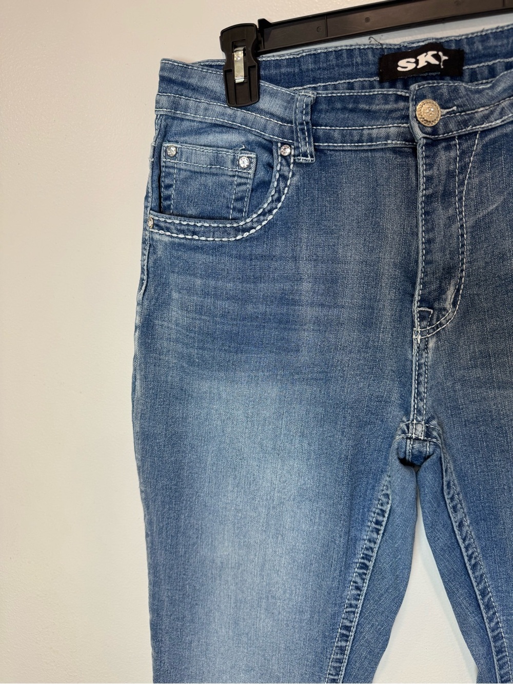 SKYPremium Collection Women's Jeans Size 15/16 Flare Leg High Rise Blue Denim - Picture 3 of 14